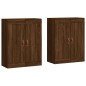 vidaXL Armadietti a Parete 2 pz Rovere Marrone in Legno Multistrato