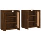 vidaXL Armadietti a Parete 2 pz Rovere Marrone in Legno Multistrato