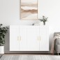 vidaXL Armadietti a Parete 2 pz Bianco Lucido in Legno Multistrato vidaXL Armadietti a Parete 2 pz Bianco Lucido in Legno Multistrato