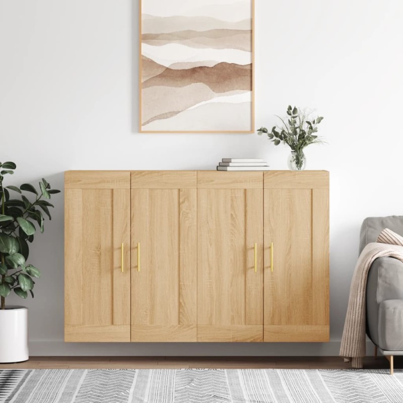 vidaXL Armadietti a Parete 2 pz Rovere Sonoma in Legno Multistrato vidaXL Armadietti a Parete 2 pz Rovere Sonoma in Legno Multistrato