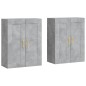 vidaXL Armadietti a Parete 2 pz Grigio Cemento in Legno Multistrato vidaXL Armadietti a Parete 2 pz Grigio Cemento in Legno Multistrato