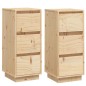Credenze 2 pz 32x34x75 cm in Legno Massello di Pino Credenze 2 pz 32x34x75 cm in Legno Massello di Pino
