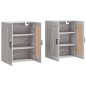 vidaXL Armadietti a Parete 2 pz Grigio Sonoma in Legno Multistrato vidaXL Armadietti a Parete 2 pz Grigio Sonoma in Legno Multistrato