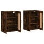 vidaXL Armadietti a Parete 2 pz Rovere Fumo in Legno Multistrato vidaXL Armadietti a Parete 2 pz Rovere Fumo in Legno Multistrato