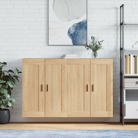 vidaXL Armadietti a Parete 2 pz Rovere Sonoma in Legno Multistrato
