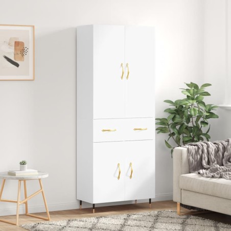 vidaXL Credenza Bianca 69,5x34x180 cm in Legno Multistrato