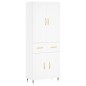 vidaXL Credenza Bianca 69,5x34x180 cm in Legno Multistrato