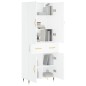 vidaXL Credenza Bianca 69,5x34x180 cm in Legno Multistrato