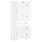 vidaXL Credenza Bianca 69,5x34x180 cm in Legno Multistrato