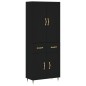 vidaXL Credenza Nera 69,5x34x180 cm in Legno Multistrato vidaXL Credenza Nera 69,5x34x180 cm in Legno Multistrato