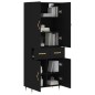 vidaXL Credenza Nera 69,5x34x180 cm in Legno Multistrato vidaXL Credenza Nera 69,5x34x180 cm in Legno Multistrato