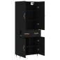 vidaXL Credenza Nera 69,5x34x180 cm in Legno Multistrato vidaXL Credenza Nera 69,5x34x180 cm in Legno Multistrato