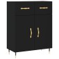 vidaXL Credenza Nera 69,5x34x180 cm in Legno Multistrato vidaXL Credenza Nera 69,5x34x180 cm in Legno Multistrato