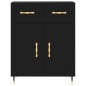vidaXL Credenza Nera 69,5x34x180 cm in Legno Multistrato vidaXL Credenza Nera 69,5x34x180 cm in Legno Multistrato