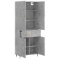 vidaXL Credenza Grigio Cemento 69,5x34x180 cm in Legno Multistrato vidaXL Credenza Grigio Cemento 69,5x34x180 cm in Legno Multistrato
