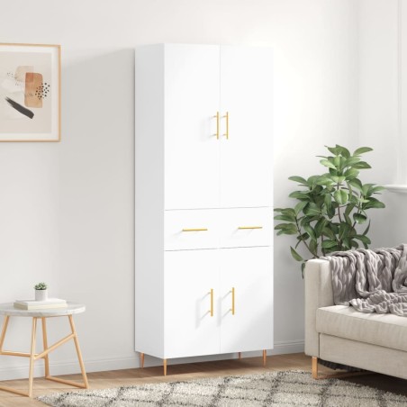 vidaXL Credenza Bianca 69,5x34x180 cm in Legno Multistrato