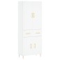 vidaXL Credenza Bianca 69,5x34x180 cm in Legno Multistrato
