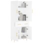 vidaXL Credenza Bianca 69,5x34x180 cm in Legno Multistrato