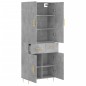 vidaXL Credenza Grigio Cemento 69,5x34x180 cm in Legno Multistrato vidaXL Credenza Grigio Cemento 69,5x34x180 cm in Legno Multistrato