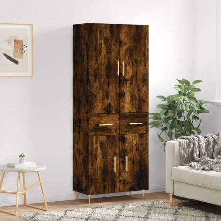 vidaXL Credenza Rovere Fumo  69,5x34x180 cm in Legno Multistrato