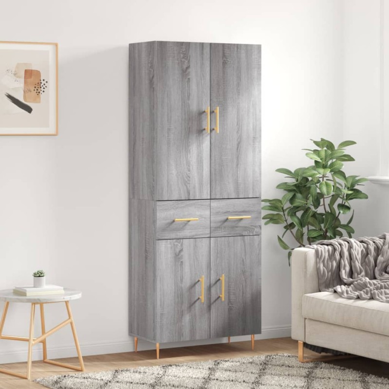 vidaXL Credenza Grigio Sonoma 69,5x34x180 cm in Legno Multistrato vidaXL Credenza Grigio Sonoma 69,5x34x180 cm in Legno Multistrato