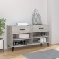 Scarpiera Grigio Cemento 102x35x55 cm in Legno Multistrato