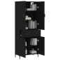 vidaXL Credenza Nera 69,5x34x180 cm in Legno Multistrato vidaXL Credenza Nera 69,5x34x180 cm in Legno Multistrato