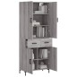 vidaXL Credenza Grigio Sonoma 69,5x34x180 cm in Legno Multistrato vidaXL Credenza Grigio Sonoma 69,5x34x180 cm in Legno Multistrato