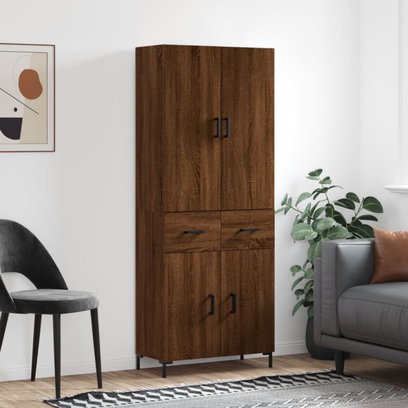 vidaXL Credenza Rovere Marrone 69,5x34x180 cm in Legno Multistrato vidaXL Credenza Rovere Marrone 69,5x34x180 cm in Legno Multistrato