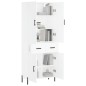 vidaXL Credenza Bianca 69,5x34x180 cm in Legno Multistrato vidaXL Credenza Bianca 69,5x34x180 cm in Legno Multistrato