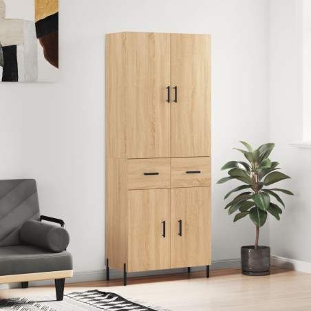 vidaXL Credenza Rovere Sonoma 69,5x34x180 cm in Legno Multistrato