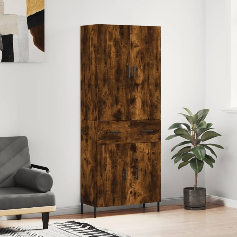 vidaXL Credenza Rovere Fumo 69,5x34x180 cm in Legno Multistrato vidaXL Credenza Rovere Fumo 69,5x34x180 cm in Legno Multistrato