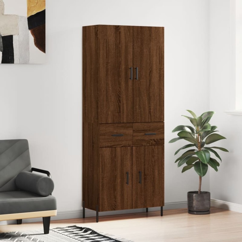 vidaXL Credenza Rovere Marrone 69,5x34x180 cm in Legno Multistrato vidaXL Credenza Rovere Marrone 69,5x34x180 cm in Legno Multistrato