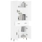 vidaXL Credenza Bianca 69,5x34x180 cm in Legno Multistrato vidaXL Credenza Bianca 69,5x34x180 cm in Legno Multistrato