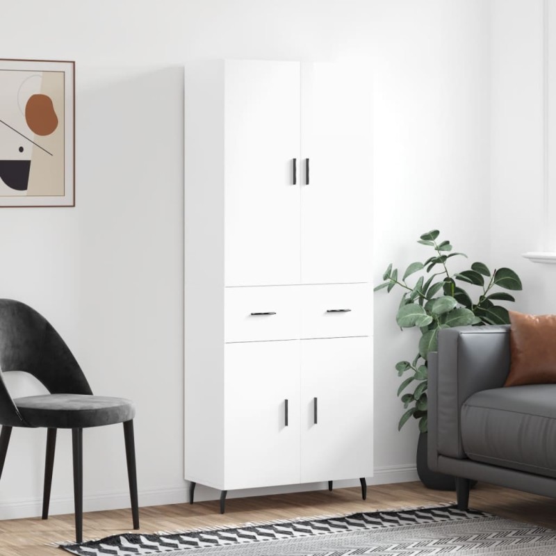 vidaXL Credenza Bianco Lucido 69,5x34x180 cm in Legno Multistrato vidaXL Credenza Bianco Lucido 69,5x34x180 cm in Legno Multistrato