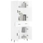 vidaXL Credenza Bianco Lucido 69,5x34x180 cm in Legno Multistrato vidaXL Credenza Bianco Lucido 69,5x34x180 cm in Legno Multistrato
