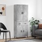 vidaXL Credenza Grigio Cemento 69,5x34x180 cm in Legno Multistrato vidaXL Credenza Grigio Cemento 69,5x34x180 cm in Legno Multistrato