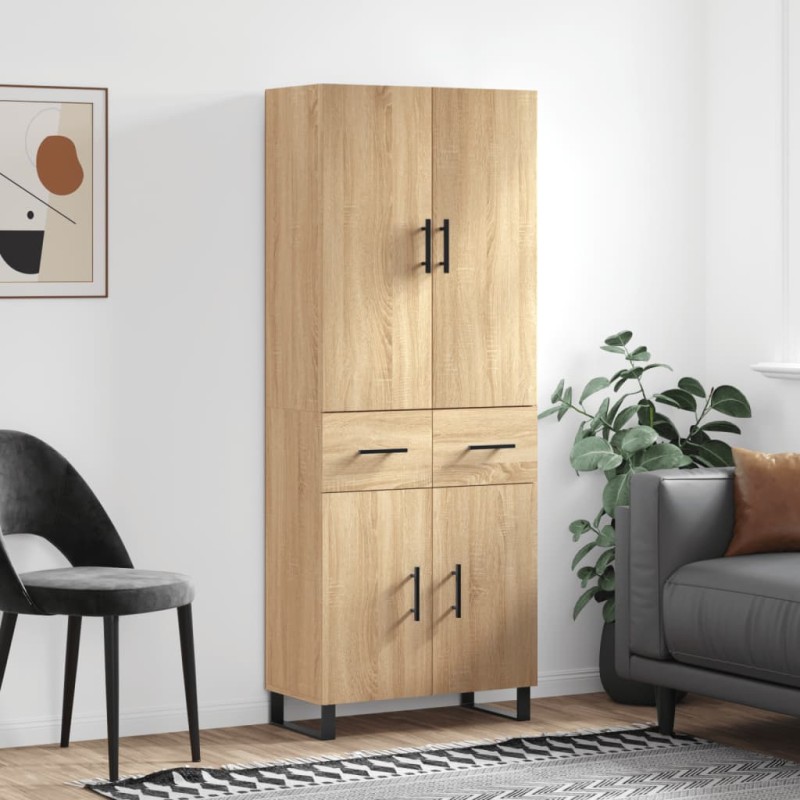 vidaXL Credenza Rovere Sonoma 69,5x34x180 cm in Legno Multistrato vidaXL Credenza Rovere Sonoma 69,5x34x180 cm in Legno Multistrato