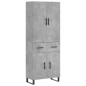 vidaXL Credenza Grigio Cemento 69,5x34x180 cm in Legno Multistrato vidaXL Credenza Grigio Cemento 69,5x34x180 cm in Legno Multistrato