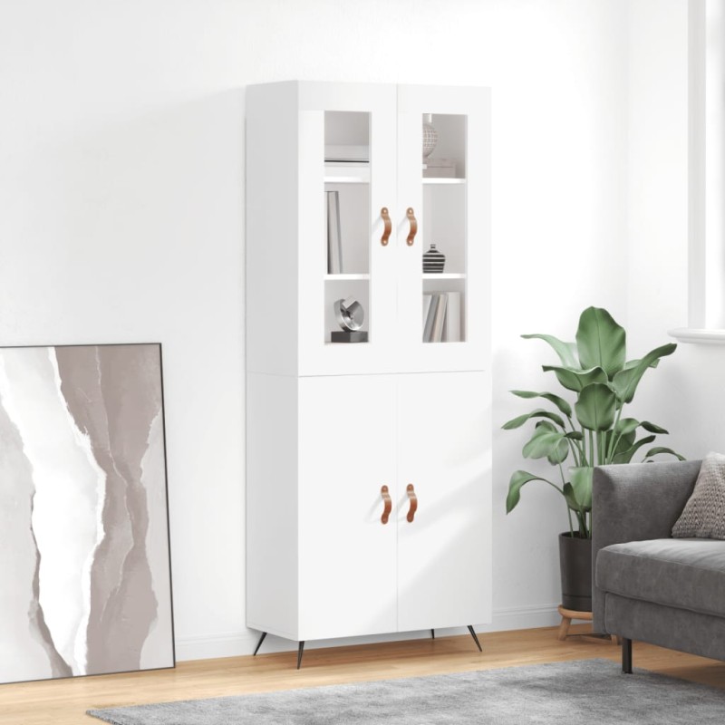vidaXL Credenza Bianca 69,5x34x180 cm in Legno Multistrato vidaXL Credenza Bianca 69,5x34x180 cm in Legno Multistrato