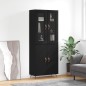 vidaXL Credenza Nera 69,5x34x180 cm in Legno Multistrato vidaXL Credenza Nera 69,5x34x180 cm in Legno Multistrato