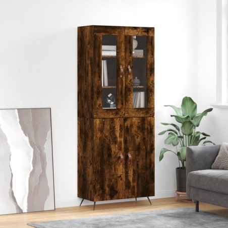 vidaXL Credenza Rovere Fumo  69,5x34x180 cm in Legno Multistrato