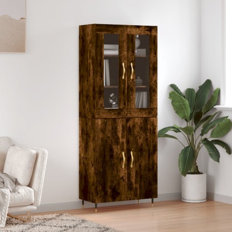 vidaXL Credenza Rovere Fumo  69,5x34x180 cm in Legno Multistrato