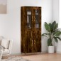 vidaXL Credenza Rovere Fumo 69,5x34x180 cm in Legno Multistrato vidaXL Credenza Rovere Fumo 69,5x34x180 cm in Legno Multistrato