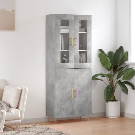 vidaXL Credenza Grigio Cemento 69,5x34x180 cm in Legno Multistrato
