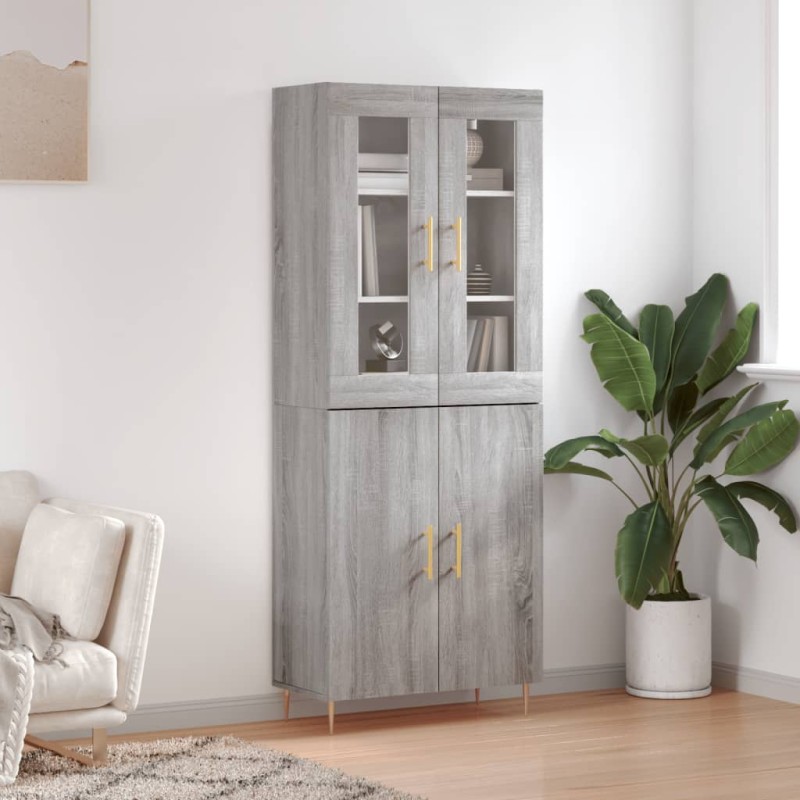 vidaXL Credenza Grigio Sonoma 69,5x34x180 cm in Legno Multistrato vidaXL Credenza Grigio Sonoma 69,5x34x180 cm in Legno Multistrato