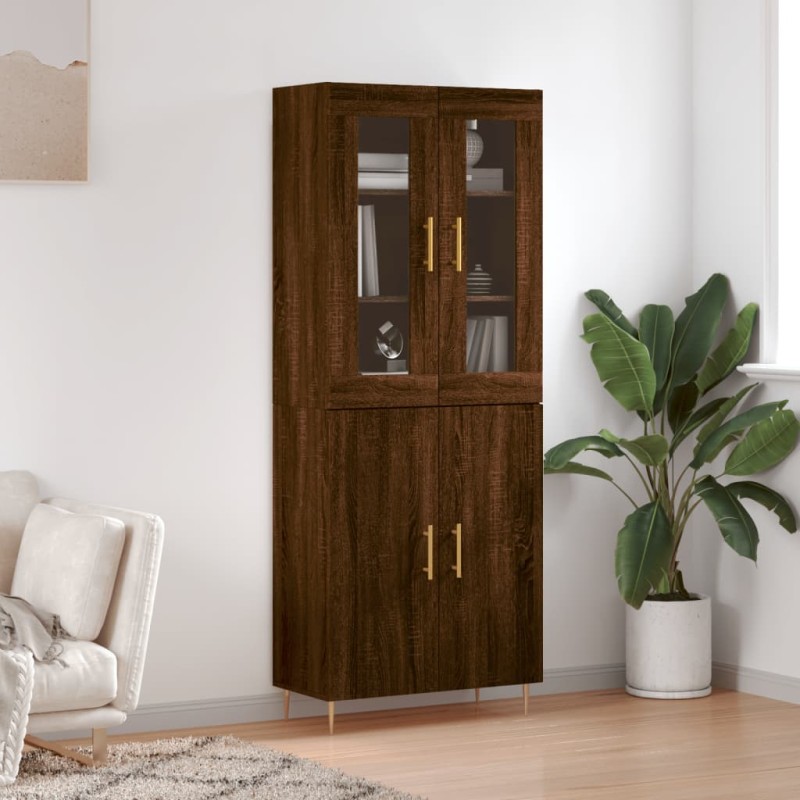 vidaXL Credenza Rovere Marrone 69,5x34x180 cm in Legno Multistrato vidaXL Credenza Rovere Marrone 69,5x34x180 cm in Legno Multistrato