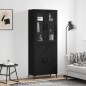 vidaXL Credenza Nera 69,5x34x180 cm in Legno Multistrato vidaXL Credenza Nera 69,5x34x180 cm in Legno Multistrato