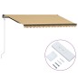 Tenda da Sole Retrattile Automatica 400x300 cm Gialla e Bianca Tenda da Sole Retrattile Automatica 400x300 cm Gialla e Bianca
