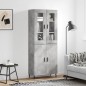 vidaXL Credenza Grigio Cemento 69,5x34x180 cm in Legno Multistrato vidaXL Credenza Grigio Cemento 69,5x34x180 cm in Legno Multistrato